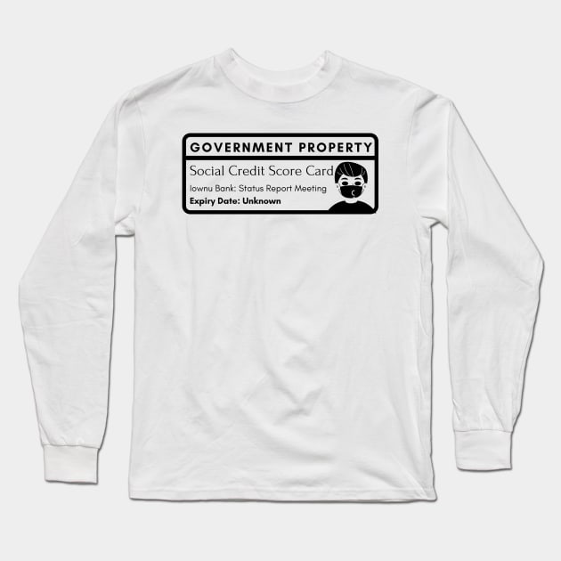 Social Credit Score Card Man #1 Long Sleeve T-Shirt by Onallim